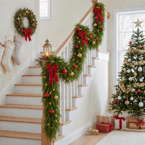 FesNiva 6FT Real Touch Pine Cedar Garland for Christmas Decor - 1 Pack