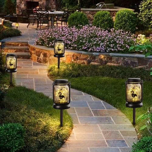 Dachshund Solar Garden Light Outdoor Waterproof Hanging Dog Lantern