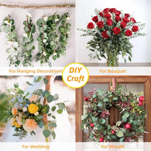 32-Piece Dried Eucalyptus Stems Bundle, 17-Inch Real Preserved Greenery