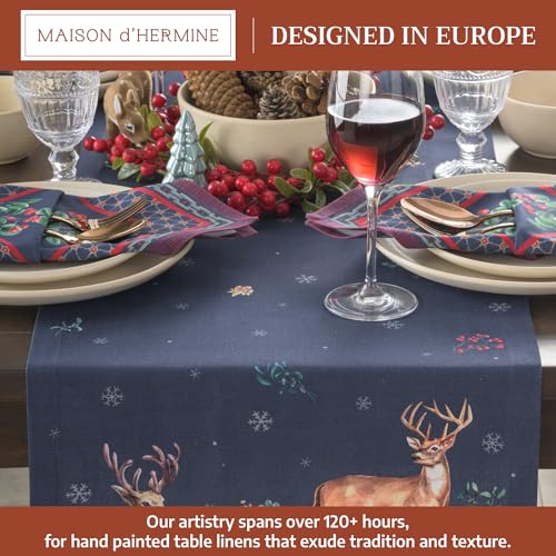 Maison d' Hermine Christmas Joy 14.5" x 108" Double Layer Cotton Table Runner