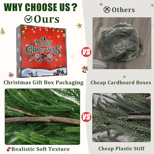 9 FT Realistic Cedar Christmas Garland, Pine Green Artificial Garlands for Indoor Outdoor Décor - MDSTBN