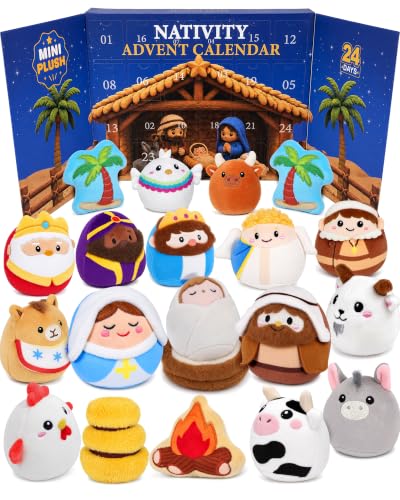 EPUMP Nativity Advent Calendar 2026 for Kids Toddlers Adults 24 Days Holiday Gift - Plush Nativity Scene