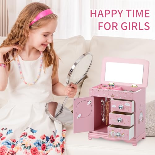Princess Castle Jewelry Box for Girls - Pink Storage Organizer
