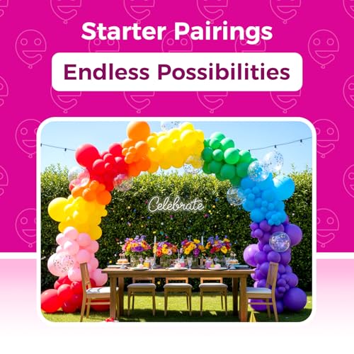 Bezente Assorted Latex Rainbow Balloons 100 Pack 12 Inch Party Decor