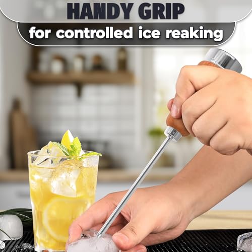 MYCRITEE Classic Stainless Steel Ice Pick with Wooden Handle for Ice Breaking
