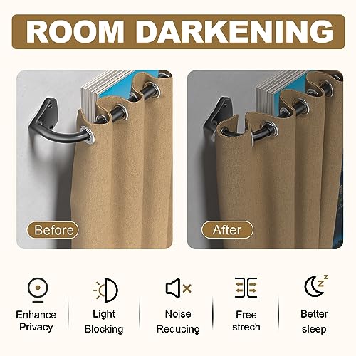 Adjustable Wrap-Around Blackout Curtain Rod, 30 to 48 Inch Industrial Steel