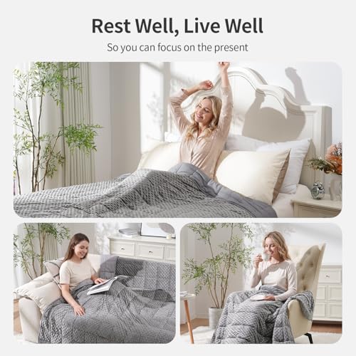 Weighted Blanket for Adults, 60x80 Inches, 20lbs - Cozy Minky