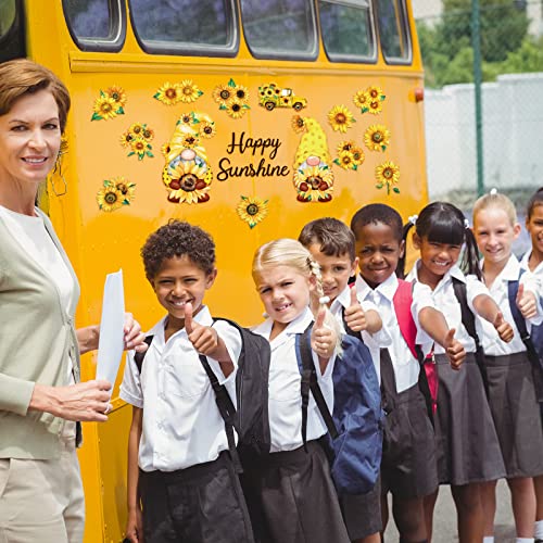Sunflower Gnome Refrigerator Magnets Set - 16 Decorative Metal Fridge Decor