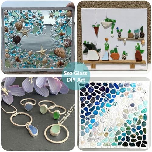 Frosted Blue Sea Glass Pebbles - 0.55lb Glass Stones for Vases & Aquariums