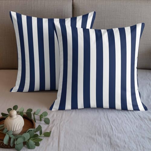 DecorLovee Navy Blue Striped Bed Runners for King Size with 2