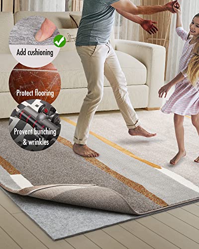 8x10 Non-Slip Felt Rug Pad for Hardwood Floors - 1/4 Inch Thick Cushioned Grip