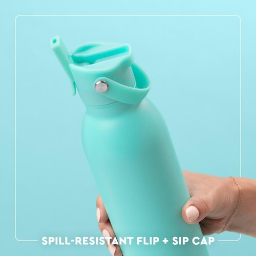 Swig Life 26oz Insulated Water Bottle, Travel Water Bottle with Straw and Lid, Cup Holder Friendly Bottles, Stainless Steel 26 oz Tumbler, Reusable Lid (Blue Lagoon)