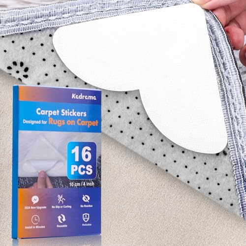 16-Pack Heavy-Duty Anti-Slip Rug Grippers for Carpet and Hardwood Floors