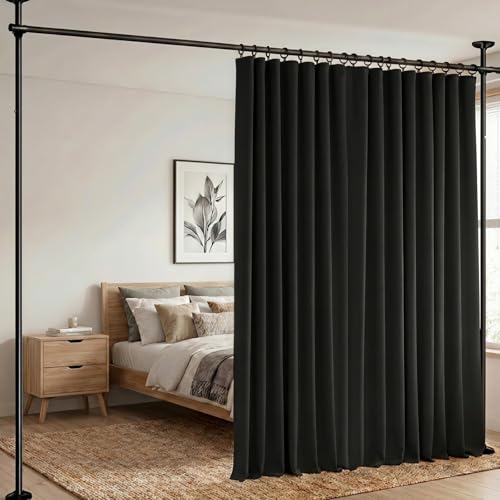 Blackout Room Divider Curtain, Floor to Ceiling Privacy Panel, 100x84 Inch