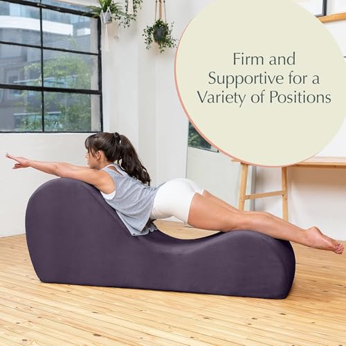 Modern Foam Yoga Chaise Lounge for Stretching, Exercise & Relaxation, Black