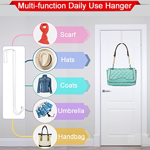 Clear Over the Door Wreath Hangers - 15 Inch Non-Scratch Hooks (2 Pack)