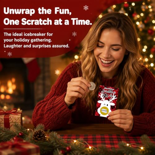 GMEMNOV Red Merry Christmas Scratch Off Game Cards - 36PCS Holiday Party Favors & Activities