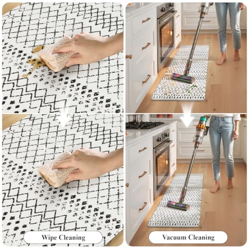 2-Piece Cushioned Anti-Fatigue Kitchen Mat Set, Waterproof Non-Slip Rugs