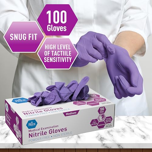 MedPride Powder-Free Nitrile Exam Gloves - Medium Iris Blue 100 Count