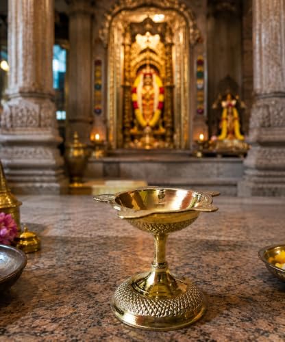 Pure Brass Diya Lamp for Hindu Puja - 2.5 Inch Height