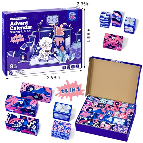 24-Day Science Advent Calendar Kit with Video Instructions for Kids