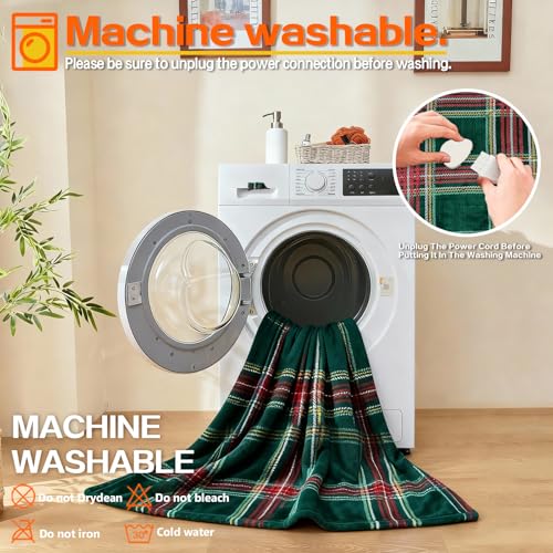 Heated Throw Blanket, Soft Flannel 50"x60" with 10 Heating Levels