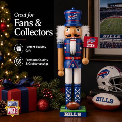 NFL Buffalo Bills 12-Inch Wooden Nutcracker Holiday Game Day Decor
