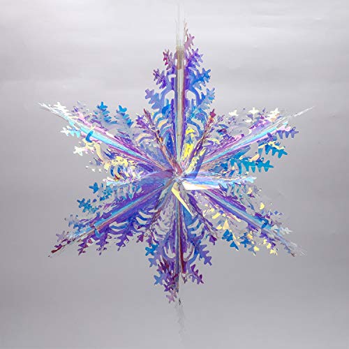 Blukey Iridescent Snowflake Hanging Decorations - 3pcs Christmas & Party Ornaments