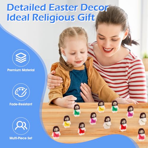 30pcs Tiny Jesus Figurines - Mini Religious Figures for Easter & Gifts