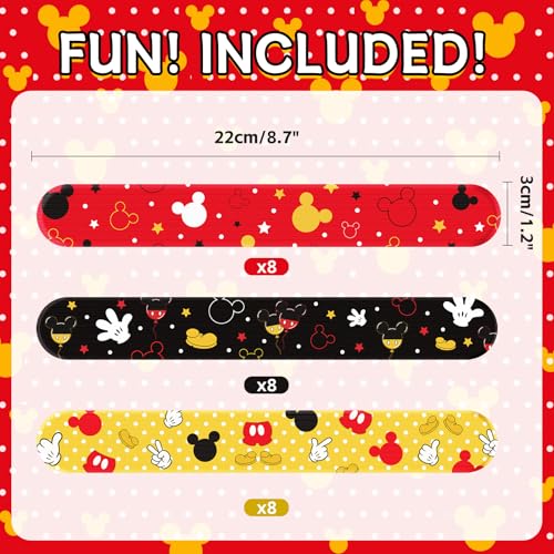 24-Pack Cartoon Slap Wristbands - Kids Party Favors & Classroom Rewards