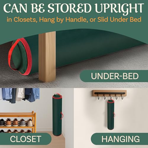40-Inch Wrapping Paper Storage Bag – Holiday Gift Wrap Organizer for 25 Rolls