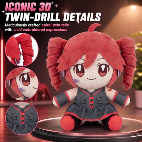 Pink Twin-Tail Anime Plush 22cm, Soft Stuffed Character Doll for Fans