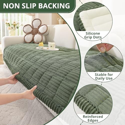 Washable Non-Slip Pet Couch Cover - Soft Plush Sofa Protector (27.6" x 59")
