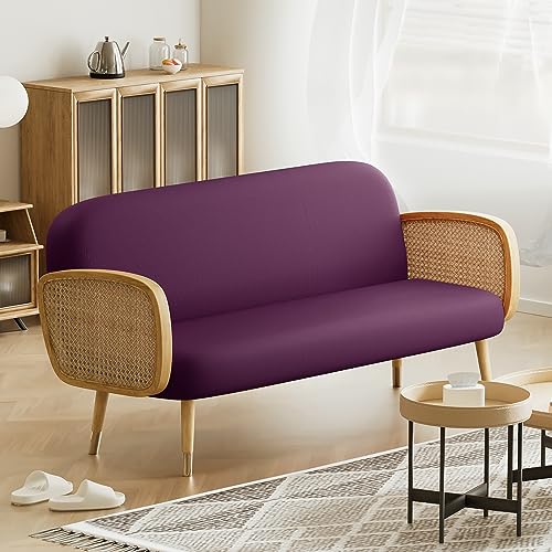 Queen Size Purple Futon Cover - Stretch Slipcover for Armless Sofa Bed