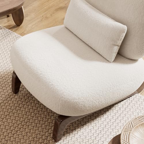 2-Piece Cloud Boucle Sofa Set with Tilt Back Chair, Off-White