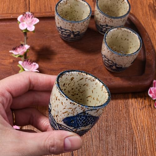 Swlthwen 6-Piece Porcelain Sake Cups Set YL - Japanese Wine & Whiskey Drinkware