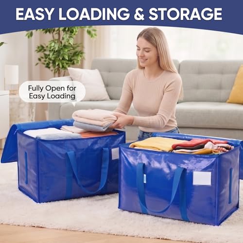 TICONN Extra Large Moving Bags 6 Pack Heavy Duty Storage Totes with Zippers