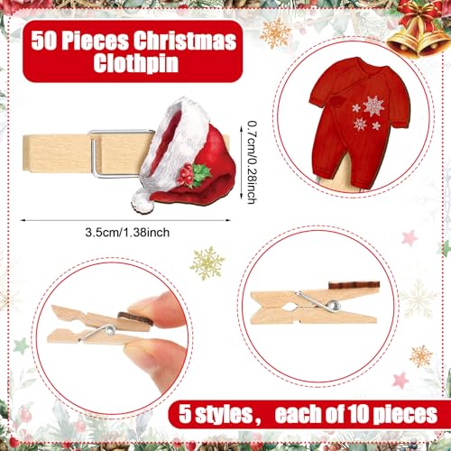 Patelai Christmas Santa Baby Shower Game Supplies Set with Sign, Cards, Clothespins & Pencils - Holiday Party Decorations