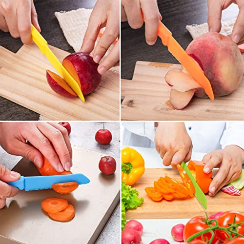 6-Piece Plastic Kitchen Knife Set Safe Serrated Edges for Kids Cooking