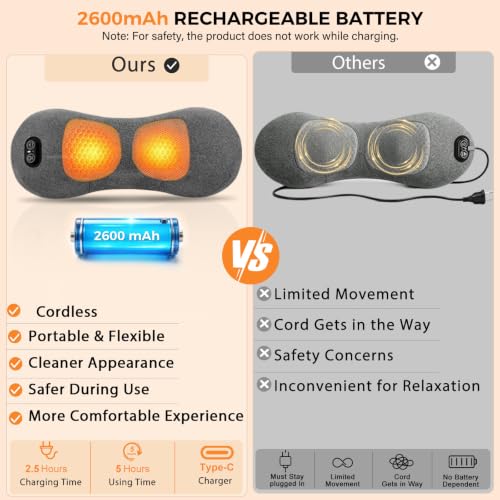 4-in-1 Electric Lumbar Support Pillow with Heat & Vibration