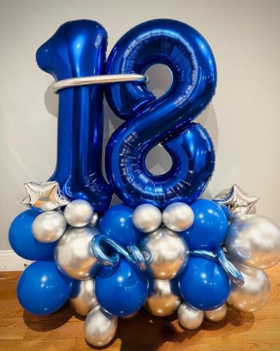 40 Inch Navy Blue Number 8 Foil Balloon Giant Birthday Party Decor