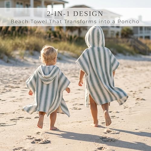 ZICOTO Hooded Toddler Beach Towel – 100% Cotton Poncho Cover-Up (0-3 Years)
