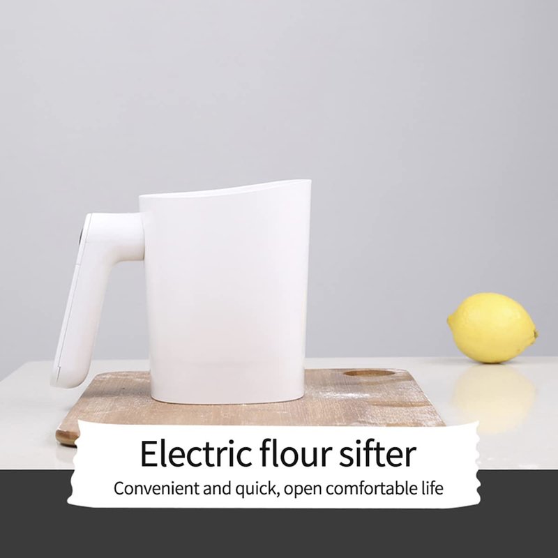 Electric Flour Shifter, 1L Automatic Flour Strainer, Handheld&Portable, Battery Operated Fine Stainless Steel Cooking Baking Tool for Pastry Baking Kitchen Utensil DIY