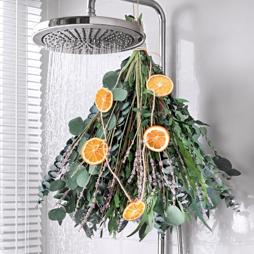 Eucalyptus and Lavender Shower Bundle with Dried Oranges for Spa Decor