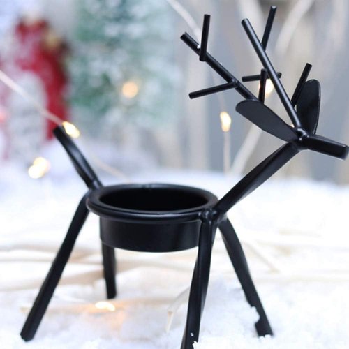 BestAlice Reindeer Tealight Holders - Metal Christmas Candle Holders for Holiday Decor | 2 Pack