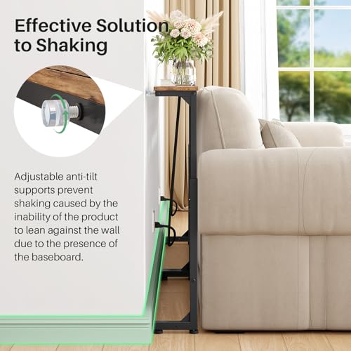 Narrow Console Table with Power Outlets, Adjustable Height Sofa Table (2-Pack)