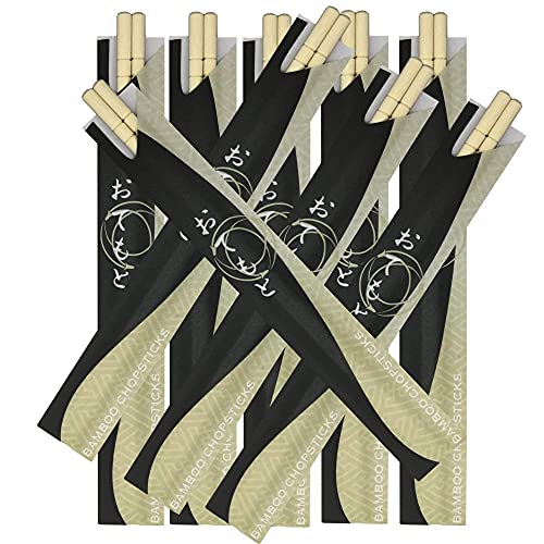 Albino Monkey Disposable Bamboo Chopsticks Long Paper Sleeve 200 Pairs for Sushi & Asian Cuisine