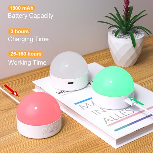 Portable Rechargeable Night Light - Dimmable 8-Color LED Lamp for Nursery