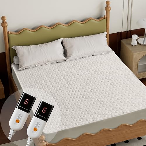 Heated Mattress Pad Queen Size with Dual Control & Timer