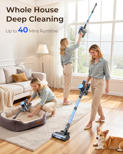 N8 Cordless Stick Vacuum Cleaner, Lightweight Rechargeable Home Floor Vacuum